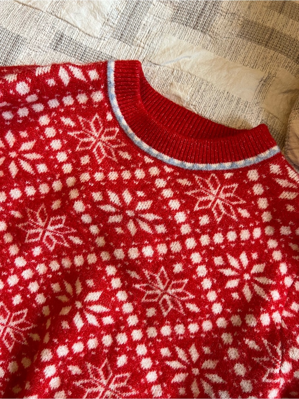 Red Nordic Pattern Sweater - Picture 3 of 4